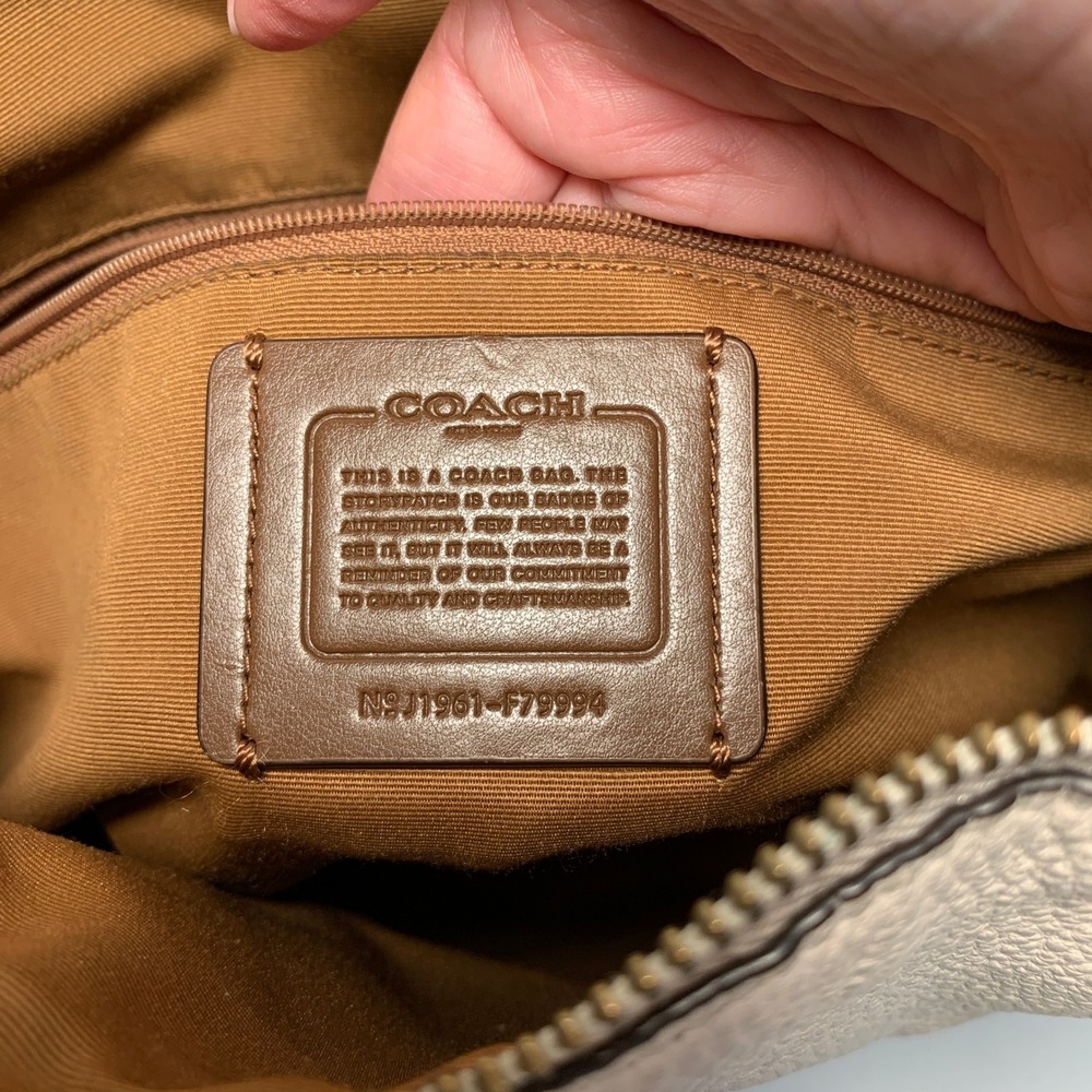 Coach Marlon Shoulder Hobo Handbag In Chalk White Pebbled Leather F79994 $325 - Picture 11 of 16